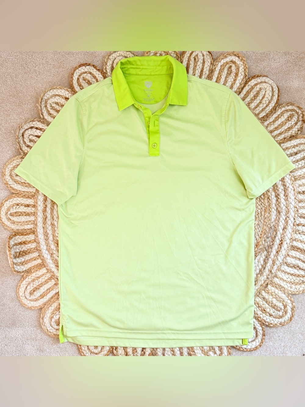 🌾 Graham Luxe Men's Lime Green Polo Golf Shirt - Performance Short Sleeve